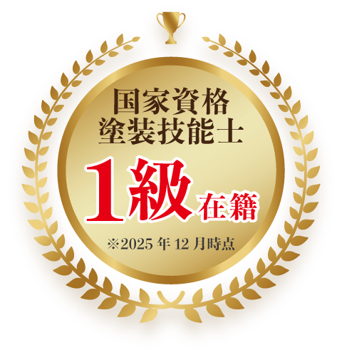 国家資格塗装技能士1級在籍